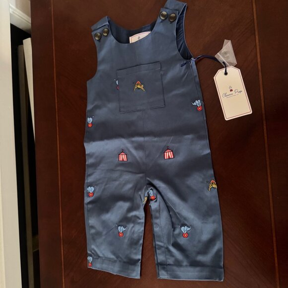 New Classic Prep Infant Boys Tucker Longall Circus Embroidery Size 6-9 months